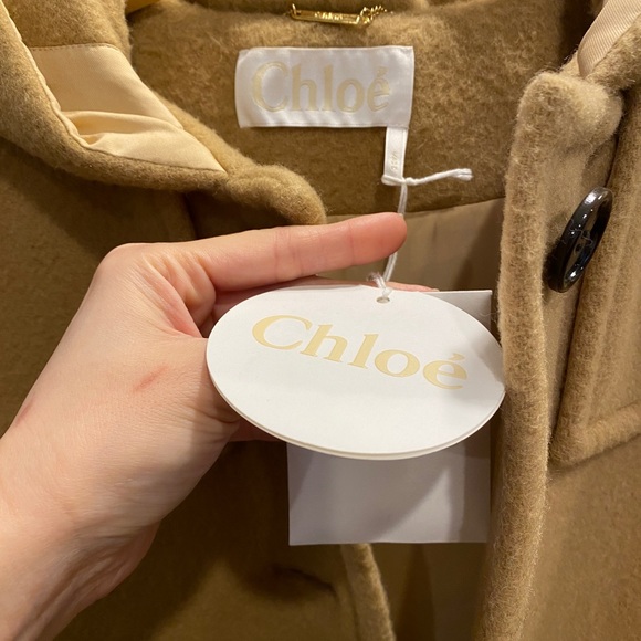 Chloe coat virgin wool mohair wool camel color Sz 42 - Picture 10 of 14